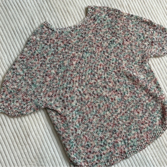 LOU & GRAY // Marled V-Neck Sweater, size XS, Cream with Multicolor, EUC - Picture 8 of 11